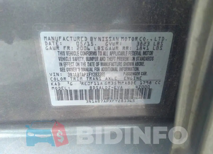 3N1AB7APXFY283365 Photo# 9