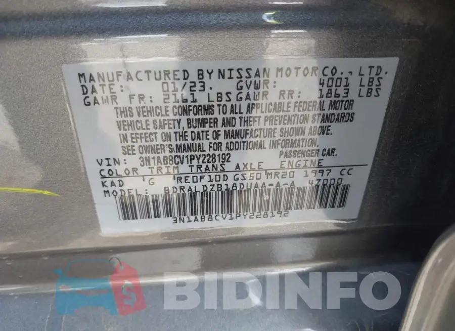 3N1AB8CV1PY228192 Photo# 9