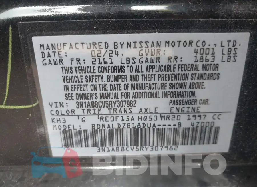 3N1AB8CV5RY307982 Photo# 9