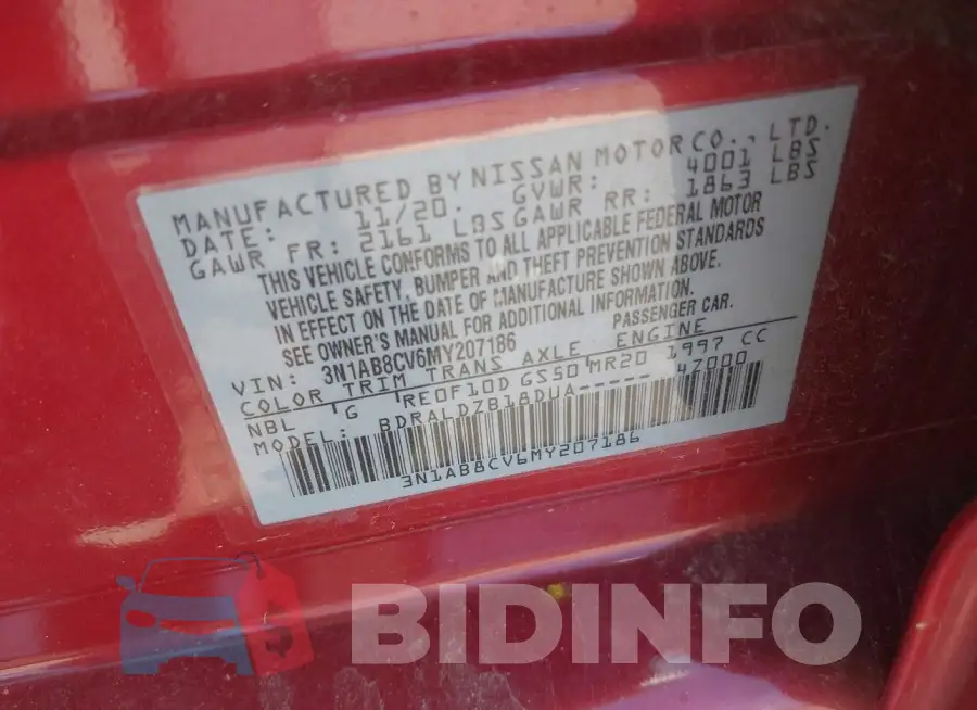 3N1AB8CV6MY207186 Photo# 9