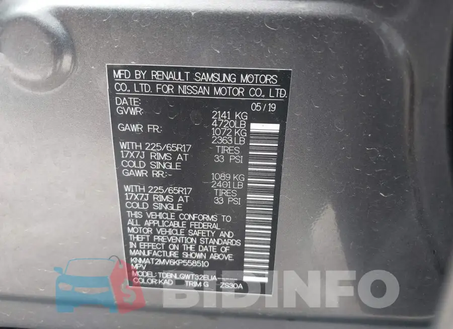KNMAT2MV6KP558510 Photo# 9