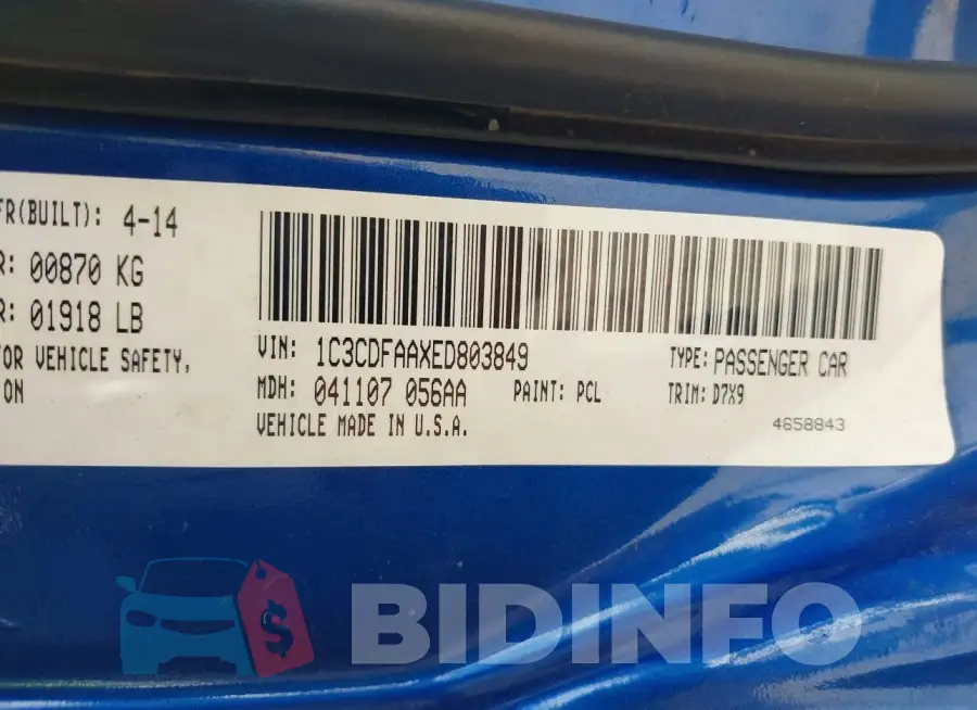 1C3CDFAAXED803849 Photo# 9