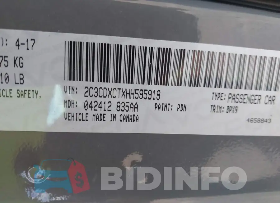 2C3CDXCTXHH595919 Photo# 9