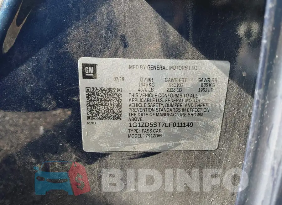 1G1ZD5ST7LF011149 Photo# 9