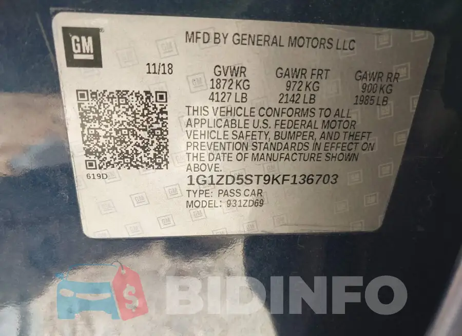 1G1ZD5ST9KF136703 Photo# 9