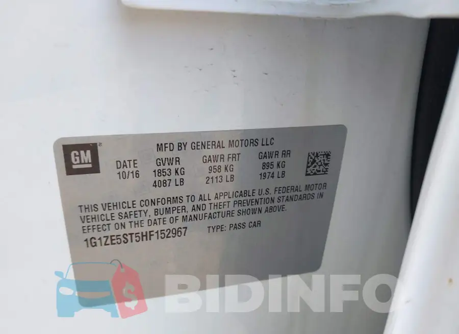 1G1ZE5ST5HF152967 Photo# 9