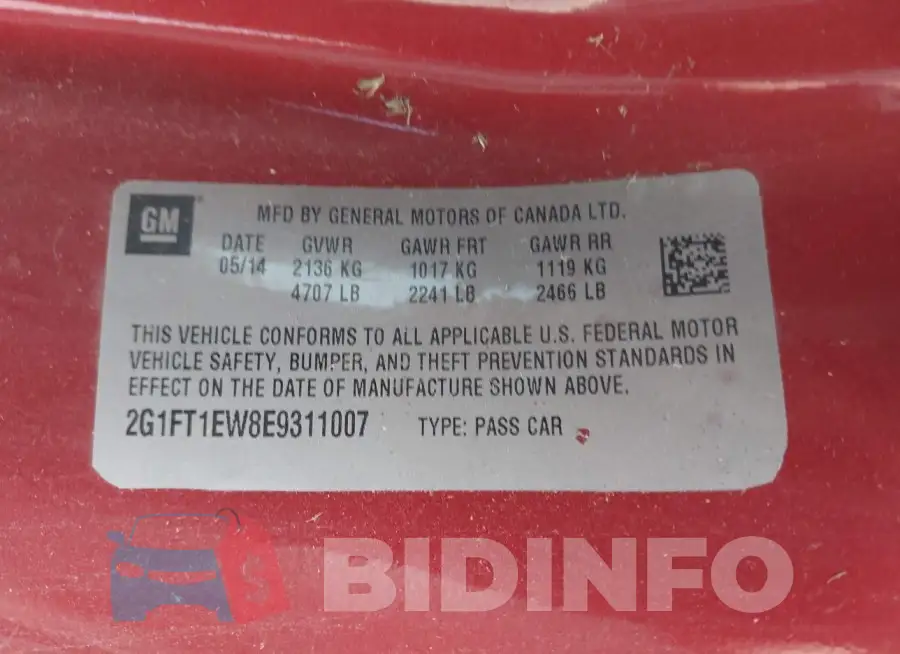 2G1FT1EW8E9311007 Photo# 9