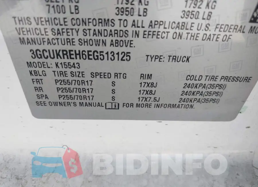 3GCUKREH6EG513125 Photo# 9