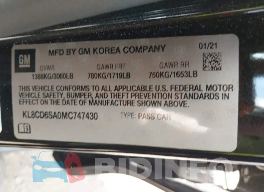KL8CD6SA0MC747430 Photo# 9