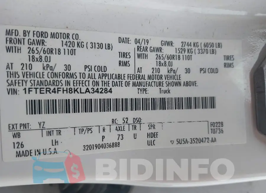 1FTER4FH8KLA34284 Photo# 9
