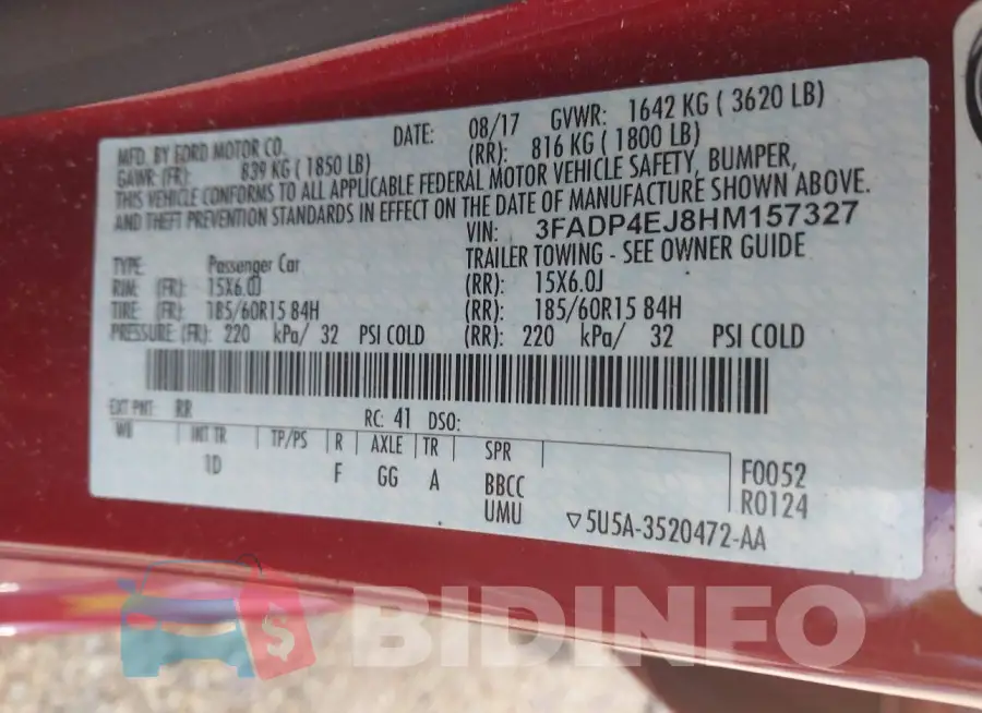 3FADP4EJ8HM157327 Photo# 9