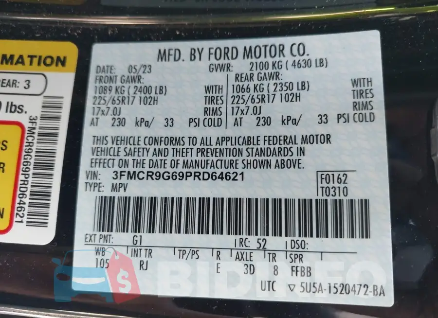 3FMCR9G69PRD64621 Photo# 9