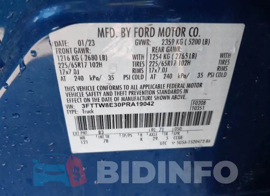3FTTW8E30PRA19042 Photo# 9