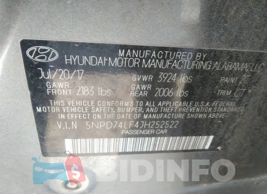 5NPD74LF4JH252522 Photo# 9