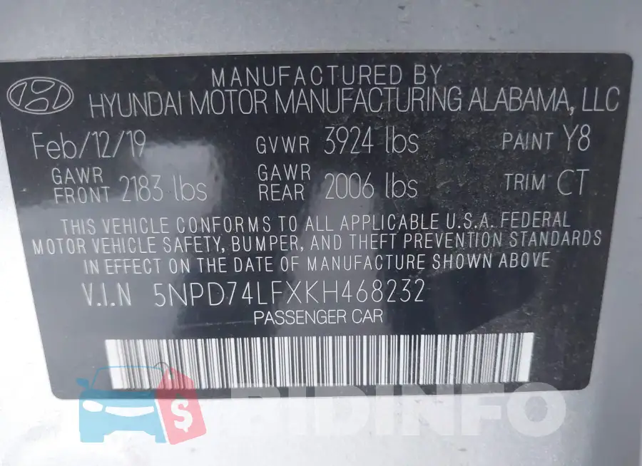 5NPD74LFXKH468232 Photo# 9