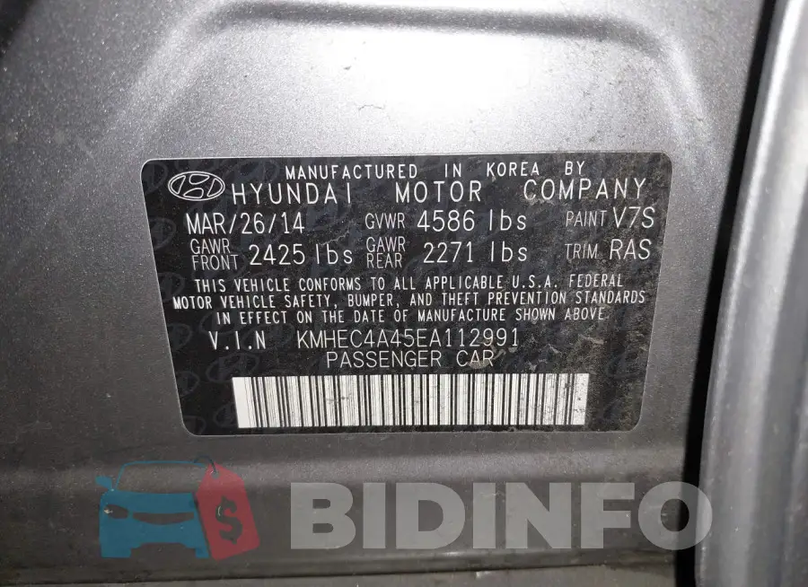 KMHEC4A45EA112991 Photo# 9