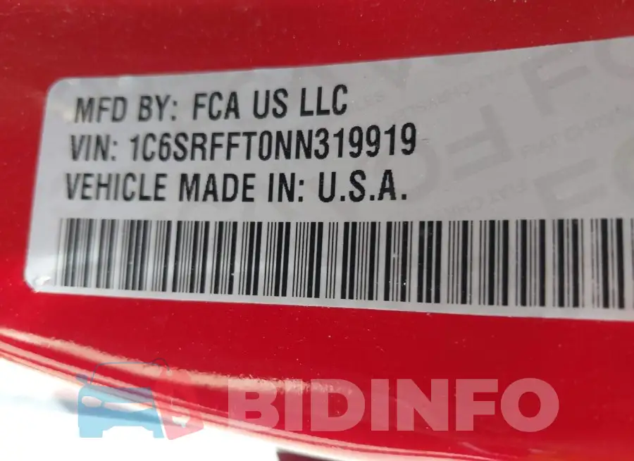 1C6SRFFT0NN319919 Photo# 9