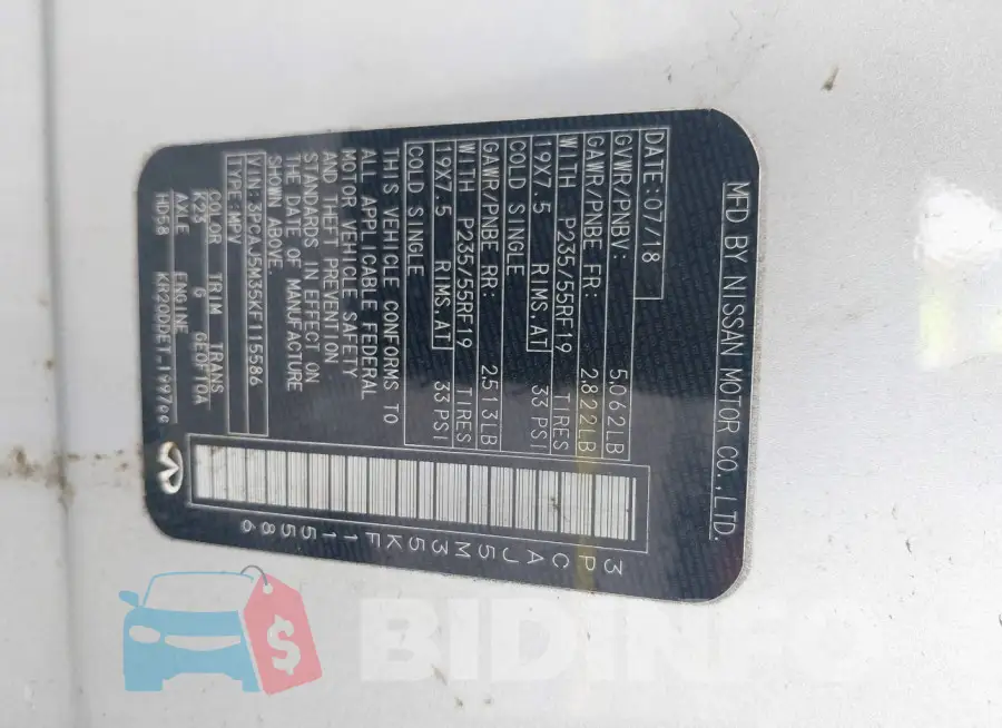 3PCAJ5M35KF115586 Photo# 9