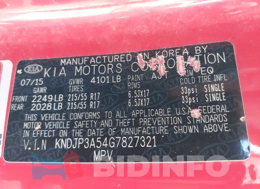 KNDJP3A54G7827321 Photo# 9