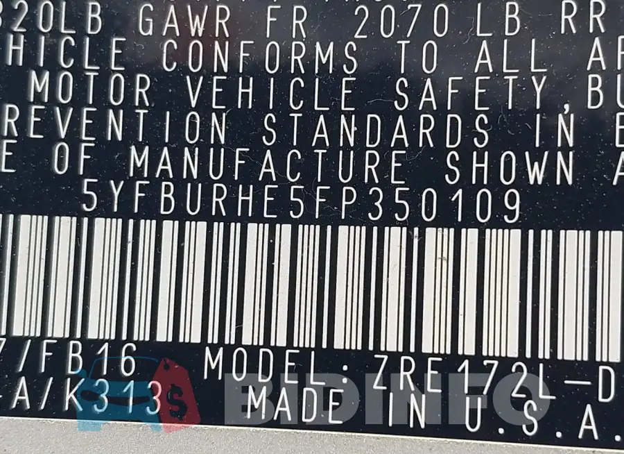 5YFBURHE5FP350109 Photo# 9