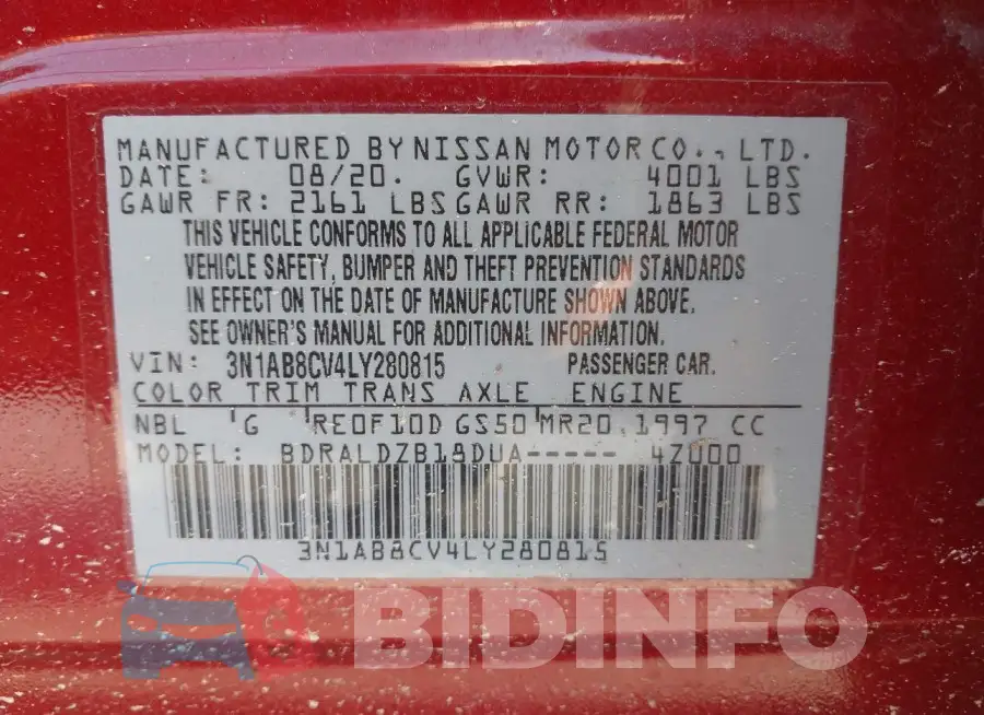 3N1AB8CV4LY280815 Photo# 9