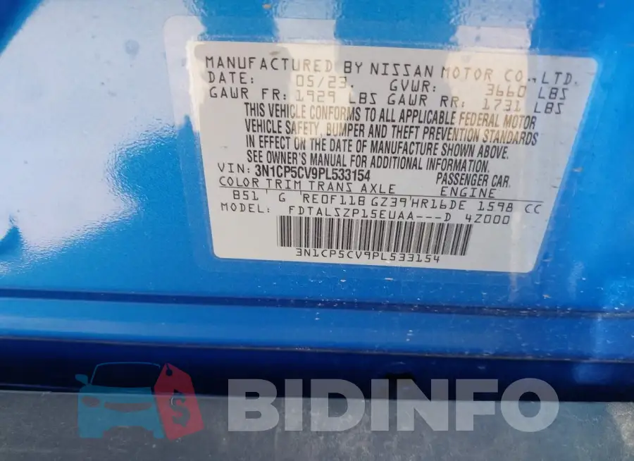 3N1CP5CV9PL533154 Photo# 9