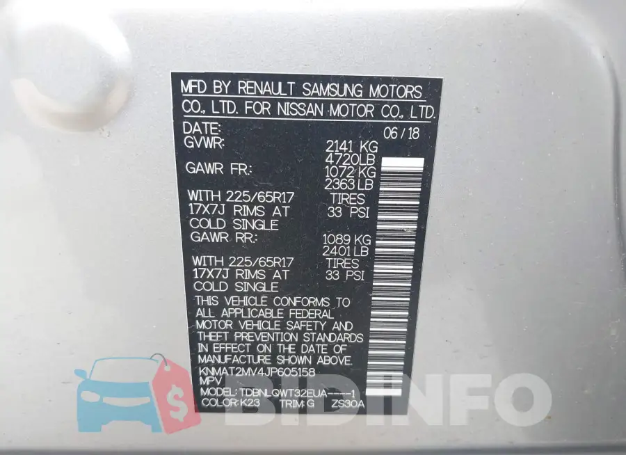 KNMAT2MV4JP605158 Photo# 9