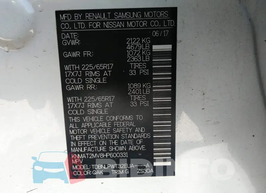 KNMAT2MV8HP600331 Photo# 9