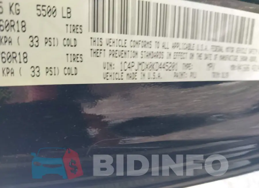 1C4PJMDX0KD445201 Photo# 9