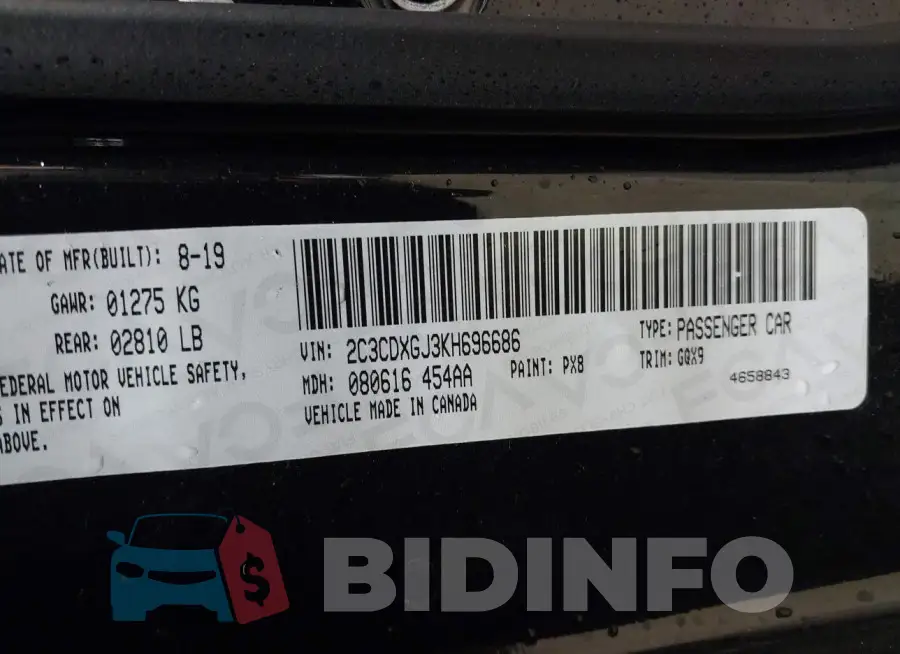 2C3CDXGJ3KH696686 Photo# 9