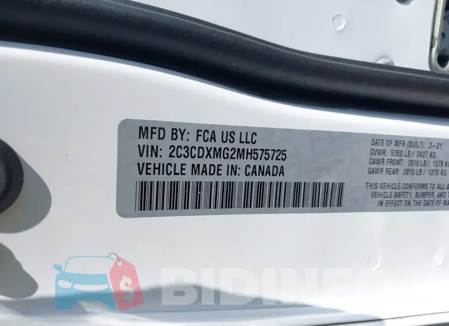 2C3CDXMG2MH575725 Photo# 9