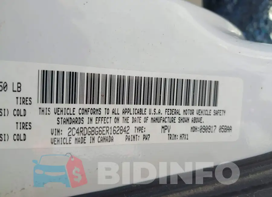 2C4RDGBG6ER162842 Photo# 9