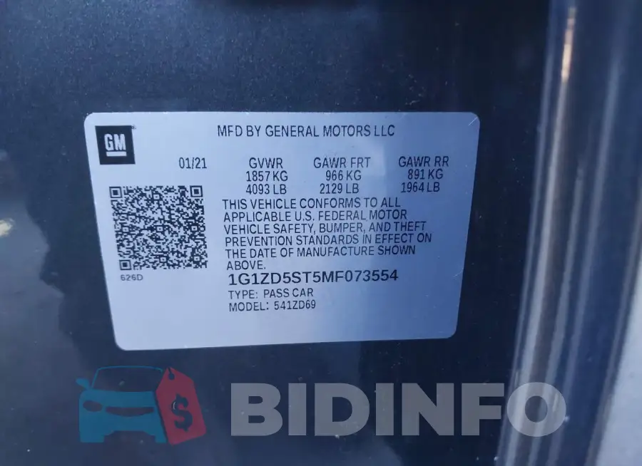 1G1ZD5ST5MF073554 Photo# 9