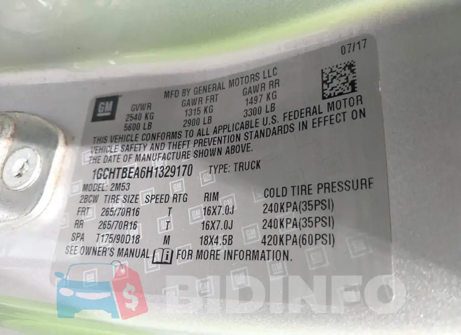 1GCHTBEA6H1329170 Photo# 9
