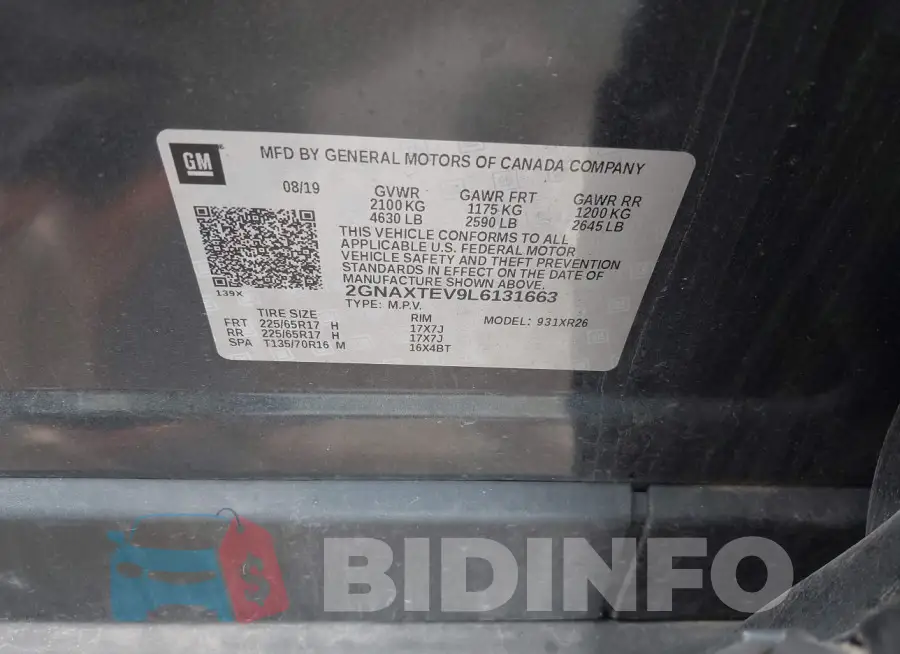 2GNAXTEV9L6131663 Photo# 9