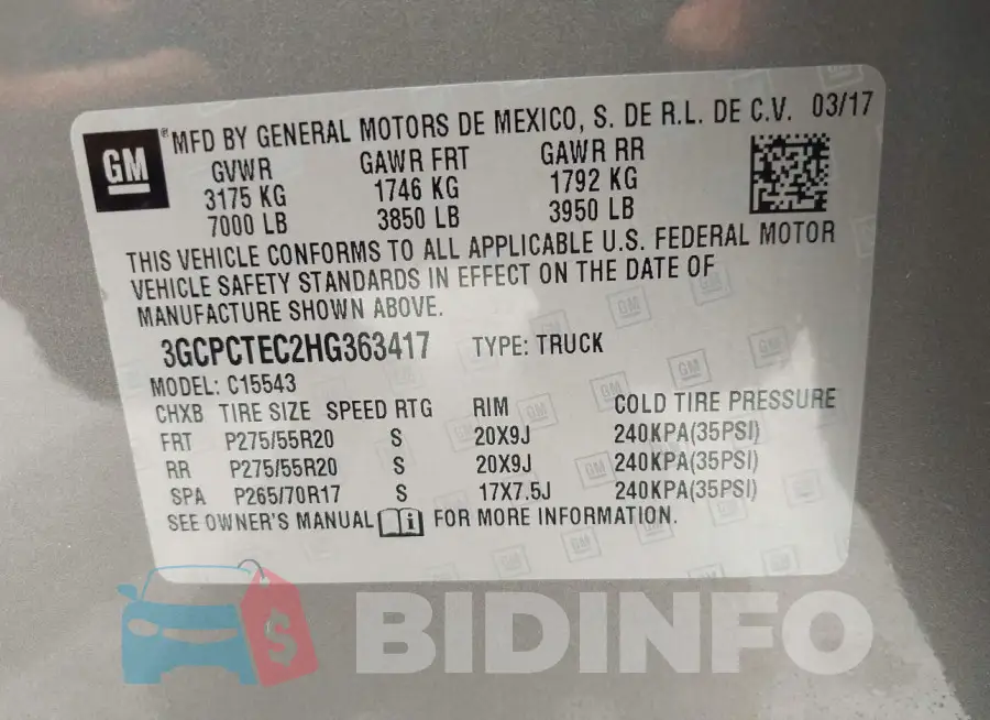 3GCPCTEC2HG363417 Photo# 9