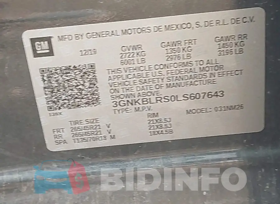 3GNKBLRS0LS607643 Photo# 9