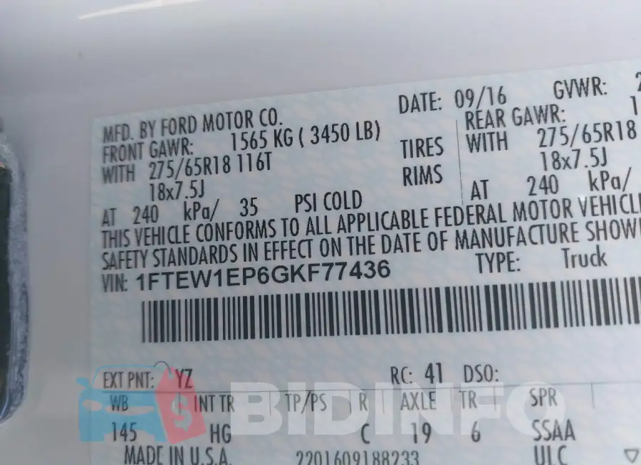 1FTEW1EP6GKF77436 Photo# 9