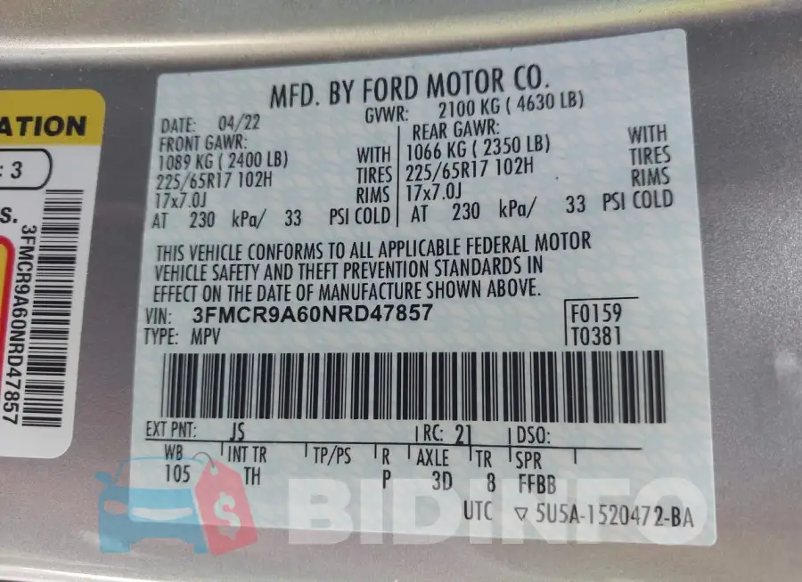 3FMCR9A60NRD47857 Photo# 9