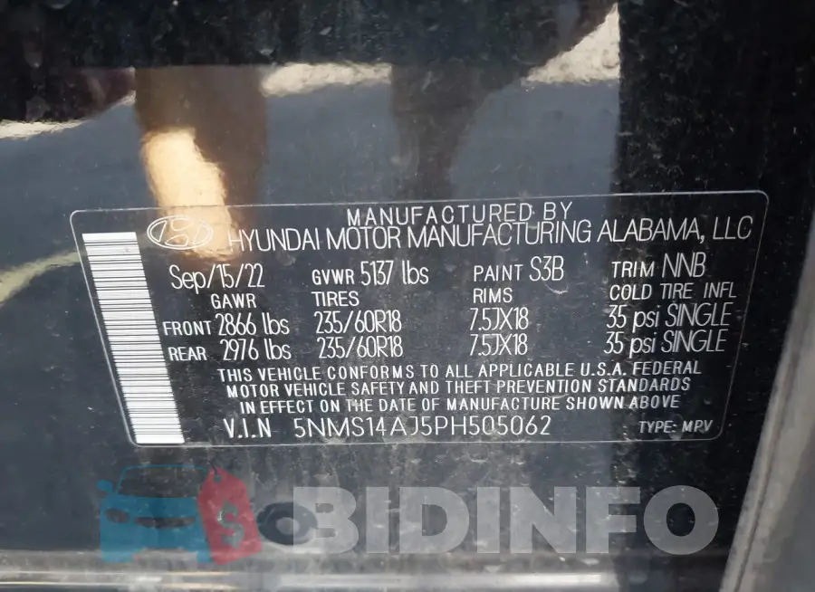 5NMS14AJ5PH505062 Photo# 9