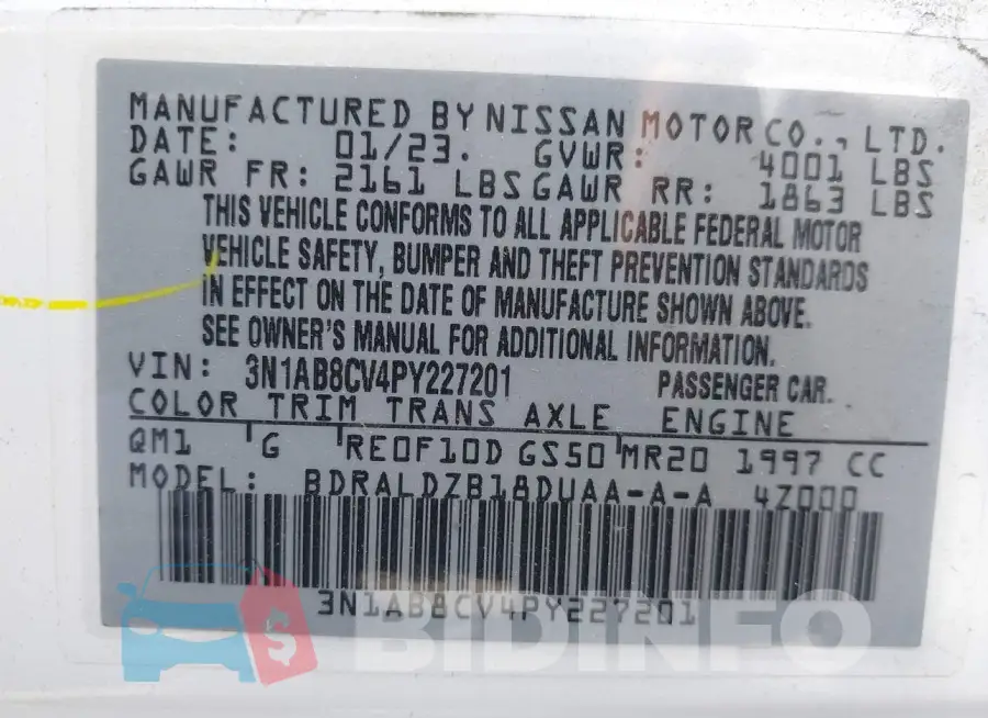 3N1AB8CV4PY227201 Photo# 9