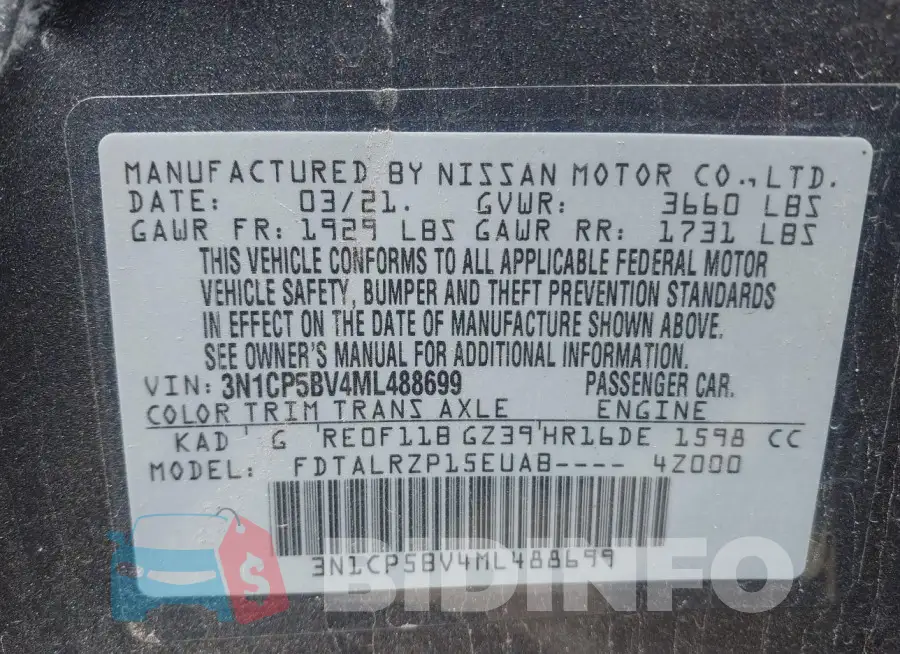 3N1CP5BV4ML488699 Photo# 9