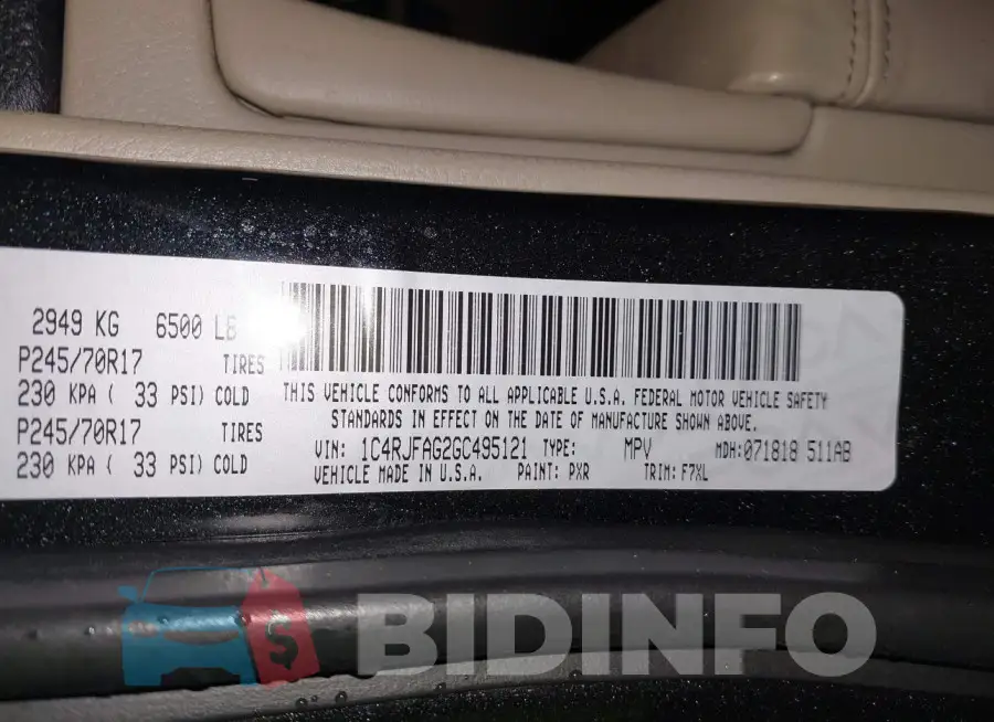 1C4RJFAG2GC495121 Photo# 9