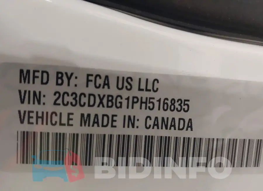 2C3CDXBG1PH516835 Photo# 9