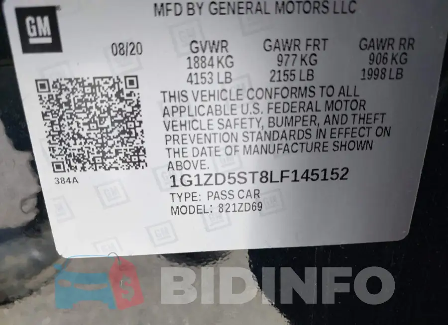1G1ZD5ST8LF145152 Photo# 9