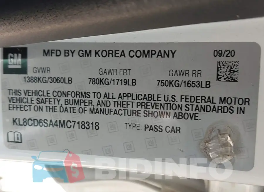 KL8CD6SA4MC718318 Photo# 9