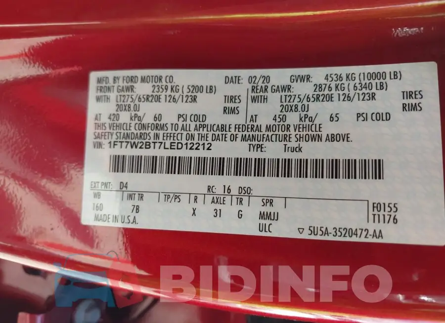 1FT7W2BT7LED12212 Photo# 9