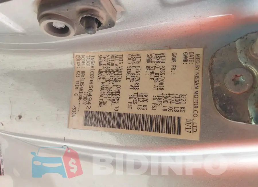 1N6AA1CK9JN504942 Photo# 9
