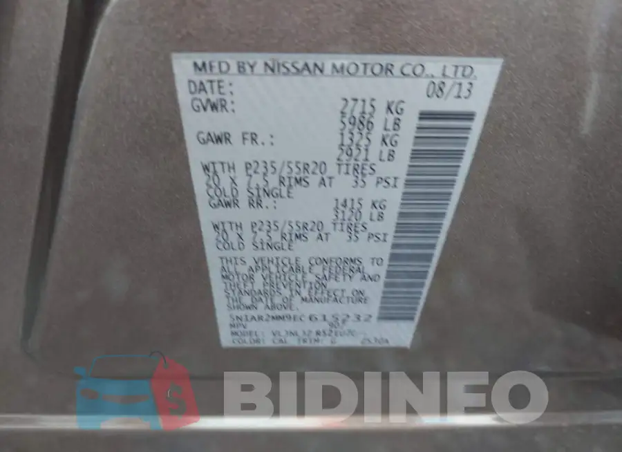 5N1AR2MM9EC615232 Photo# 9