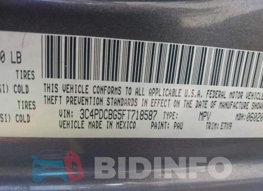3C4PDCBG5FT718587 Photo# 9